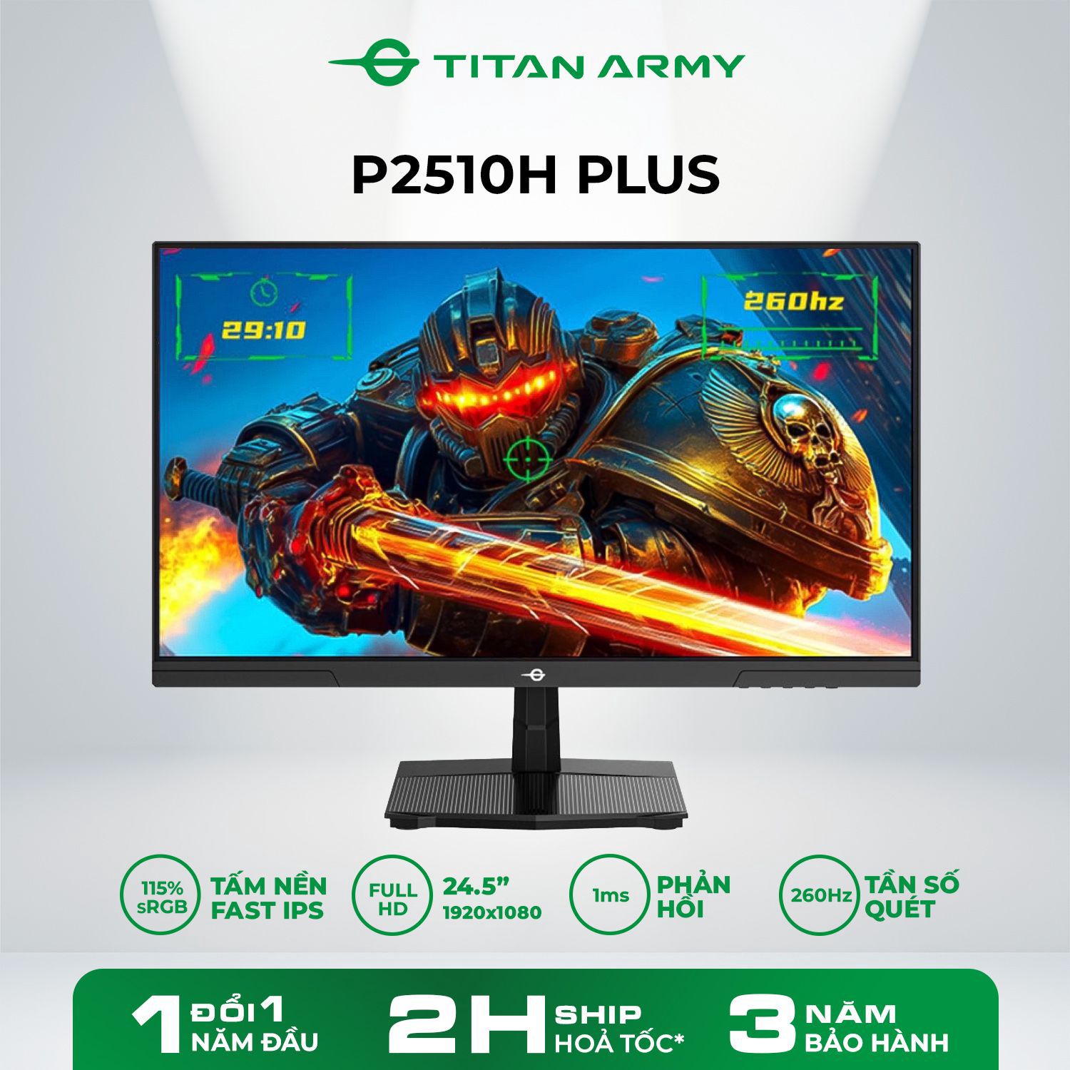 Màn hình TITAN ARMY P2510H PLUS 24.5 inch, FHD,260 Hz, FAST IPS, 1ms, Phẳng