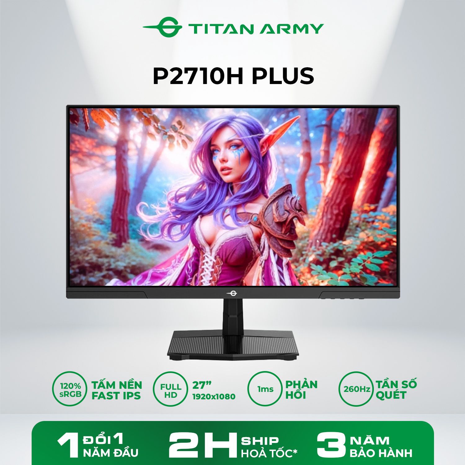 Màn hình TITAN ARMY P2710H PLUS 27 inch, FHD, 260 Hz, FAST IPS, 1ms, Phẳng